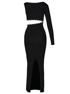 Cut Out Pearl Maxi Dress