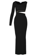 Cut Out Pearl Maxi Dress
