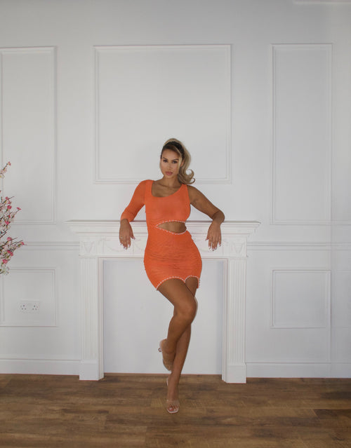 Cut Out Pearl Mini Dress